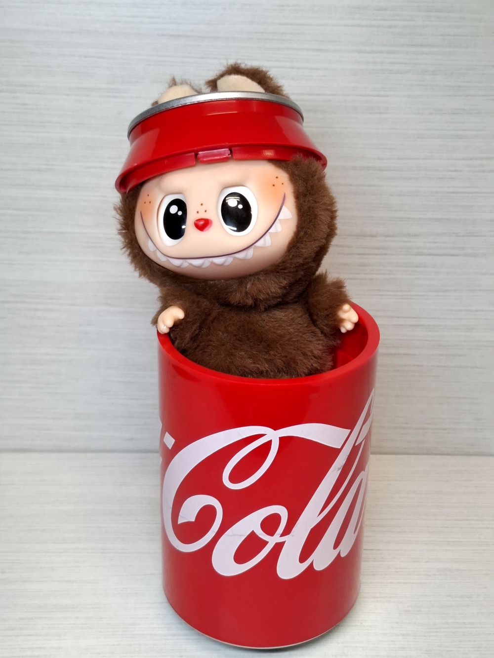 Coca Cola Brown Plush Character in Red Can Playset